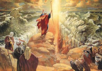 Hand-painted oil painting core decorative painting hanging painting mural portrait story Moses Red Sea battle Pharaoh