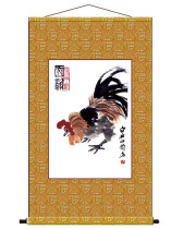 Hung like decoration painting 12 zodiac zodiac chicken mascot rich and expensive painting scroll hung painting Qi Baishi copying artworks