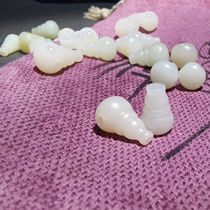 Traditional jade Xinjiang Hetian Jade Sheep fat white jade seed material Three-way hand string necklace accessories Fidelity jade