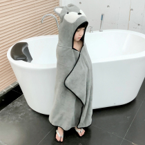 Baby bath towel with hood cloak Baby cute cartoon super soft absorbent childrens bath bathrobe quick-drying without hair loss