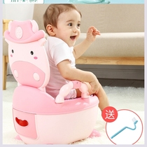 Children squatting in the toilet seat toilet learning to urinate bucket poop poop stool female baby