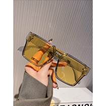 Sunglasses mens trend punk street shoot sunglasses female network red 2023 new avant - garde yellow square sunglasses