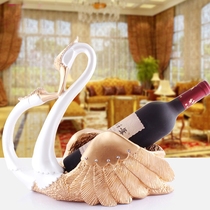 Red wine rack creative swan ornaments wine red wine display stand wine cabinet bar resin red wine rack