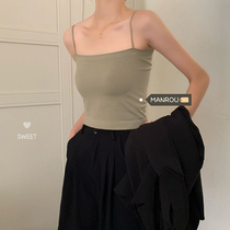 One-word shoulder bra with chest pad summer niche design feel sling sweet cool thin belt vest outside wearing coat