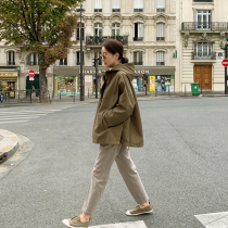 D36 Korean womens dress New 22 Cape Loose Spring Autumn winter 90% sleeves Lianhood female windcoat jacket with long rain and rain