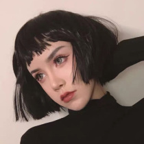 Wig womens short straight hair killer is not too cold with natural black net Red personality handsome bobo full head short hair