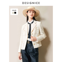 Mall Tongdy Nice 2021 autumn Winter new fashion cotton wool flowers Long sleeves Texture Suit Jacket Woman