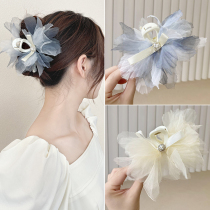 Grab clip female summer hair net red 2021 New temperament large shark clip back head clip headgear hairclip