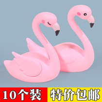 Flamingo cake decoration Valentines Day princess birthday party swan ornament Net Red birthday plug-in 10