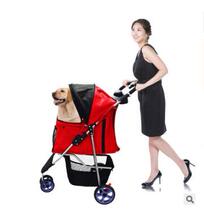One-handed ultra-light pet car folding pet cart three-wheel outing car dog cart pet supplies new dog cat