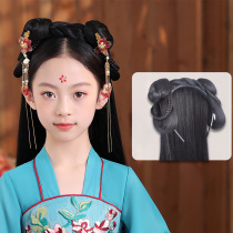 Wig hair band Ancient style Ming Han Uniform one-piece bun Girl COS Tang Style cute shape headband