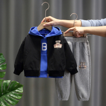 Boy Spring and Autumn Three sets 2022 Spring new Korean version Childrens baby Bo Thin Baseball Suit Clothing Suit Spring Dress