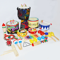 Orff percussion kindergarten puzzle early education enlightenment music teaching aids Toy drum rattle drum sand hammer months