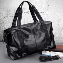  Mens bag Short-distance travel bag Business shoulder messenger handbag large-capacity leather business luggage fitness bag