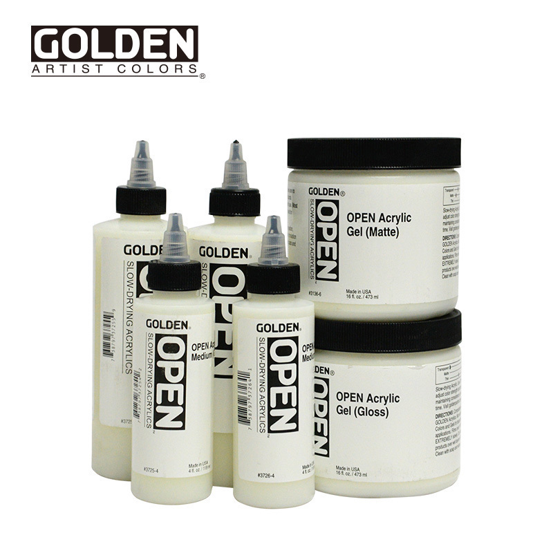 Gauden Golden open open type slow dry acrylic pigment vector thinner gel bright light brightening