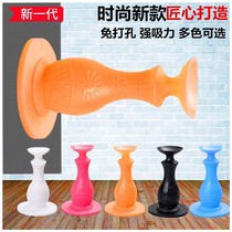 Perforated silicone door suction bedroom door mute crashworthy cushion rubber plastic toilet door rear ground suction safety door stall