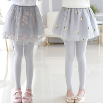 Girl Beats Bottom Pants 2022 Spring Dress Children Fake Two Dress Pants Spring Autumn Season Girl Foreign Air Large Boy Slim Fit Pants Skirt