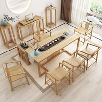 Tea table and chair combination new Chinese Zen tea tea balcony home tea table solid wood tea table tea set