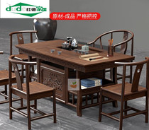 Tea table and chair combination solid wood tea table tea set one tea table table living room home new Chinese style tea table