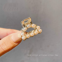Pearl hairpin back of the head grab clip small side clip temperament top clip bangs hair hair headdress net red 2021 new