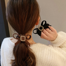 Korean fashion bow full diamond hair circle Rhinestone hair rope tied hair temperament head rope hair accessories female high-end sense headdress