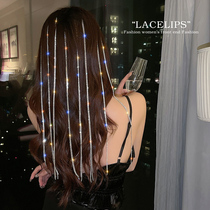 2021 New Flash diamond chain hairclip female Net red headdress tassel hair card advanced temperament braided hair dirty hair strap