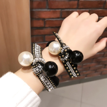 Punk style willow hair circle pearl hair rope adult headdress bracelet dual-use simple tie hair head rope rubber band female