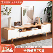 Original raw wood TV cabinet environmental protection beech wood home locker simple small apartment living room floor cabinet D4087