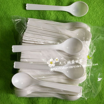 Disposable thickened spoon Independent white plastic sundae spoon Small soup spoon 12CM cake dessert spoon 2000 pcs
