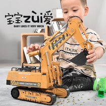  Childrens excavator toy car set Engineering car excavator boy bulldozer crane crane All kinds of cars