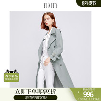 FINITY2022 spring new trench coat womens temperament fashion casual chic loose long coat women