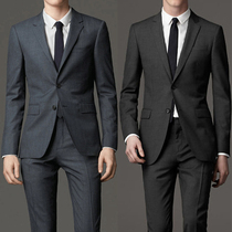 High-end suit mens suit suit suit slim business professional dress wool non-iron coat groom dress