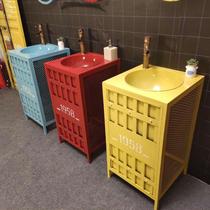 Column basin Wrought iron washbasin Small apartment bathroom Floor-to-ceiling washbasin Balcony washbasin basin One-piece washbasin