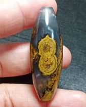 Alashan 8-character eyes Stone Mengzhu coin stone nine-eyed stone shale necklace