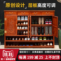 Mahogany shoe cabinet solid wood large capacity double multi-layer living room Rosewood Chinese hedgehog red sandalwood partition porch Hall Cabinet