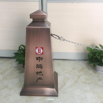 Customized stainless steel road cone parking road sign Rose Gold brand special parking space Square cone parking lot metal roadblock cone