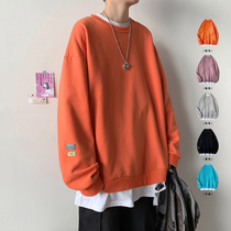 Fake two-piece jacket mens spring and autumn thin casual sports high street sweater Tide brand Ruffian handsome loose Port wind crew neck clothes