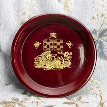 Wedding supplies Chinese round-top wine wooden tray early birth precious child cornucopia tea decoration fruit basin for wedding