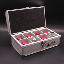 Portable large seal box 8-grid aluminum alloy frame storage seal box Private seal seal box can put photosensitive seal