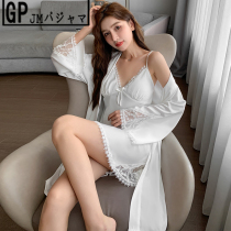 Japanese GP Thin style sleeping robe womens spring and autumn season harness pyjamas sexy ice and snow silk long sleeves new silk winter home clothes