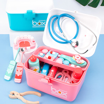 Childrens Little Nurse Doctor plays injection tool girl House stethoscope wooden toy medical box set