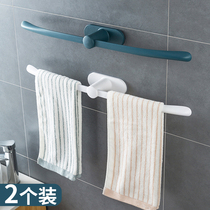 Simple towel rack toilet no trace storage rack bathroom non-perforated plastic creative single pole bath towel hanger