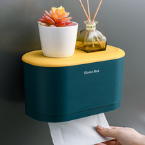 Simple toilet tissue box free punching toilet waterproof pumping paper box roll paper tube wall-mounted toilet paper rack