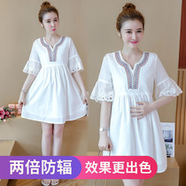 Silver fiber computer work radiation-proof clothes Summer large size medium-long maternity dress radiation suit