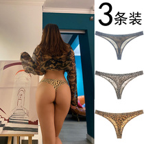 3-pack ultra-thin underwear womens one-piece ice silk BAO WEN sexy thong female European and American temptation fitness incognito show