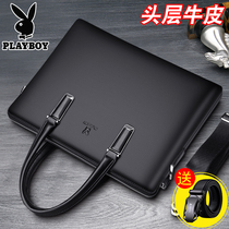 Playboy mens bag handbag Business cowhide bag Shoulder bag Crossbody bag Mens bag Leather briefcase backpack