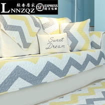 Sofa cushion Four seasons General all-cotton fabric Art minimalist modern living room genuine leather cushions Non-slip Cover Towels set to be made