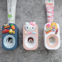 Fully automatic squeezing toothpaste artifact childrens home wall-mounted toothbrush holder cute non-perforated squeezer