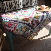 Cotton handmade crochet table flag multi-purpose decoration Buson series Big scarf shawl headscarf retro pastoral photography props