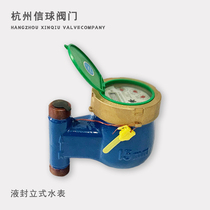 Ningbo general brand Silk mouth vertical wet liquid seal LXSL-15-20-25E F household dry water meter four or six points